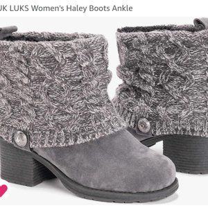 MUK LUKS Grey Ankle Boots